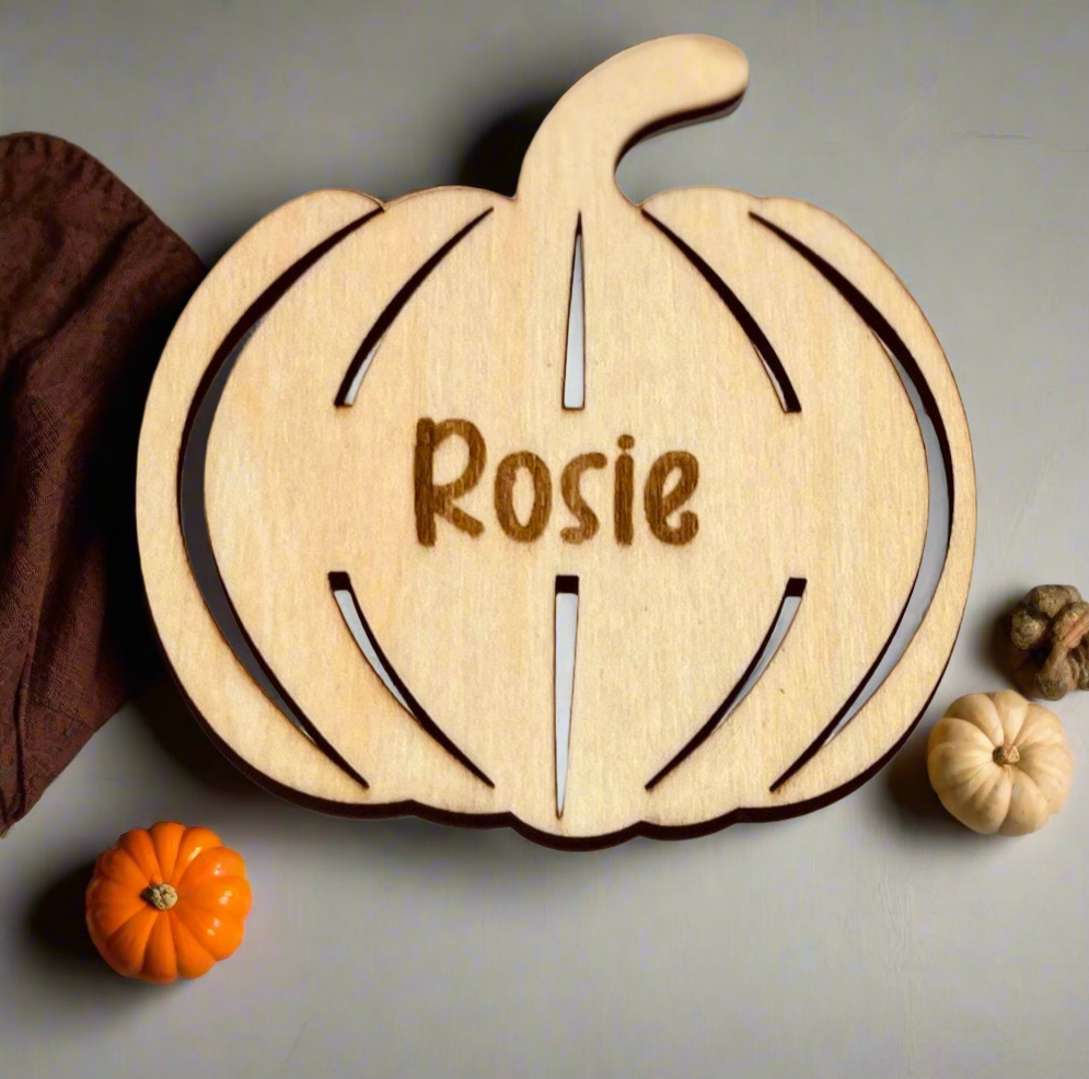 Pumpkin Place Setting | Place name | Halloween | Table Decor | Halloween Party | Halloween Name Card | Personalised | Wood