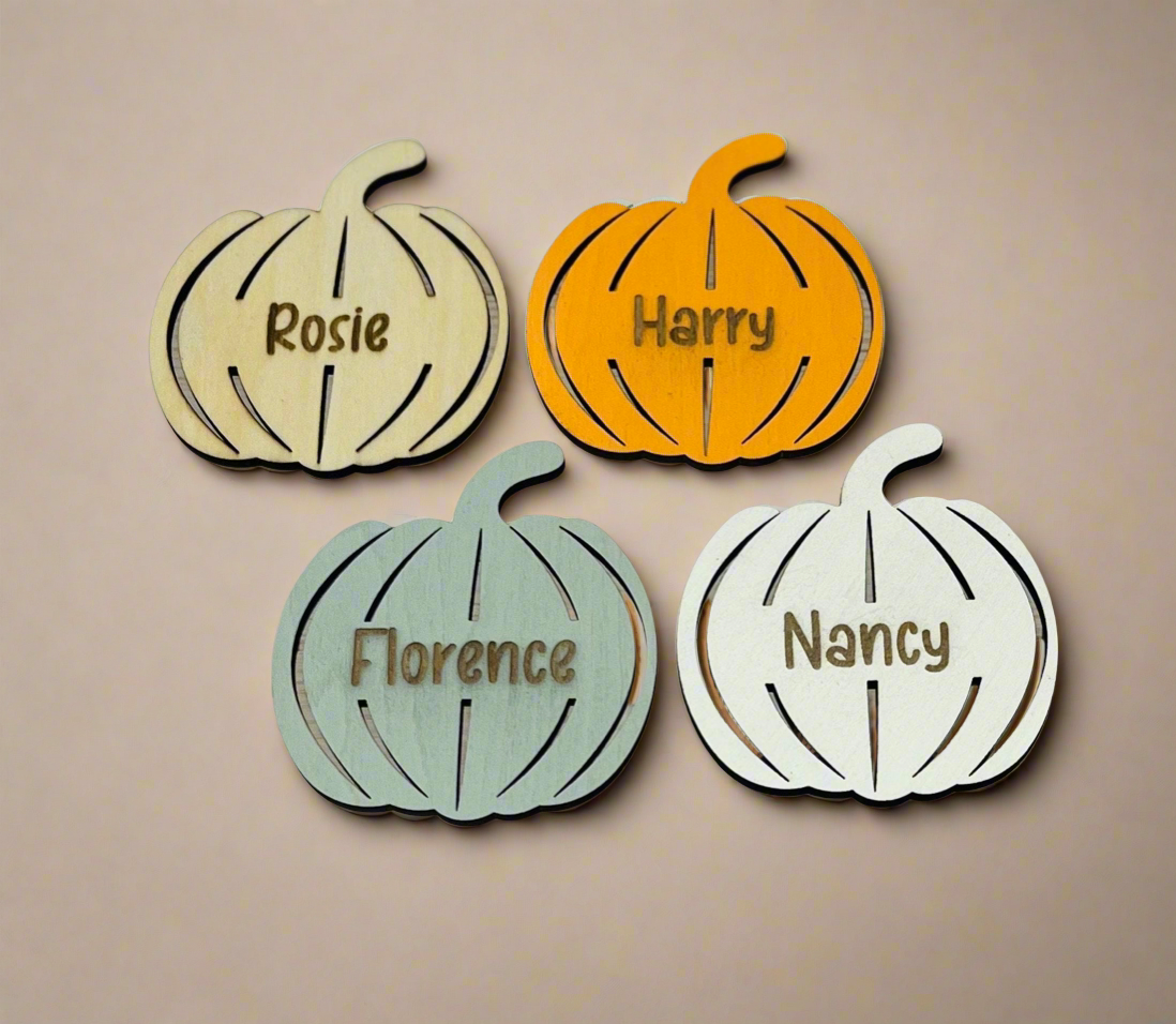 Pumpkin Place Setting | Place name | Halloween | Table Decor | Halloween Party | Halloween Name Card | Personalised | Wood