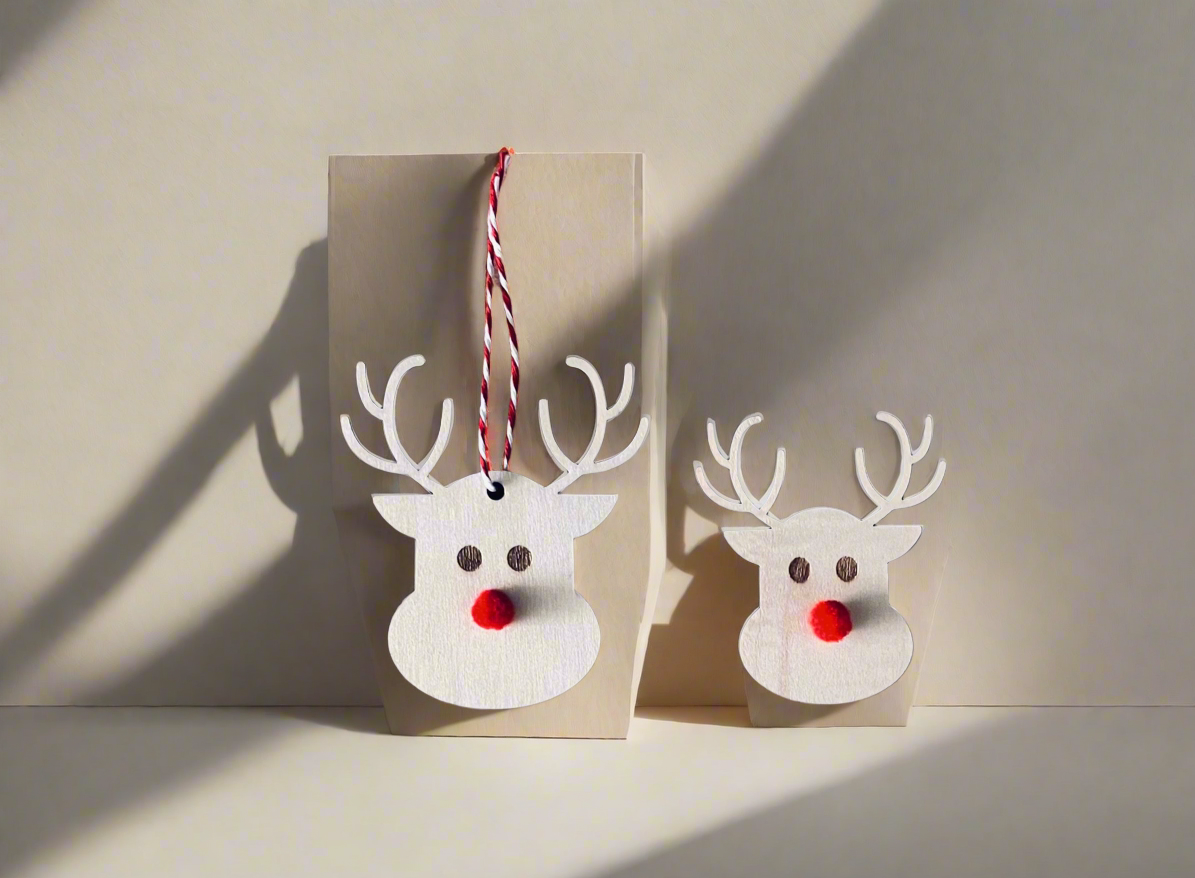 Reindeer Gift Tag | Wooden | Rudolf | Christmas Gift Tag | Laser Cut