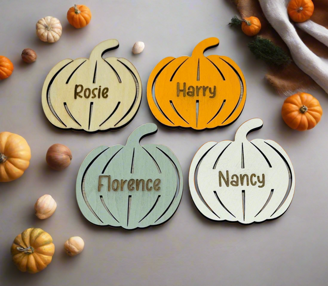 Pumpkin Place Setting | Place name | Halloween | Table Decor | Halloween Party | Halloween Name Card | Personalised | Wood