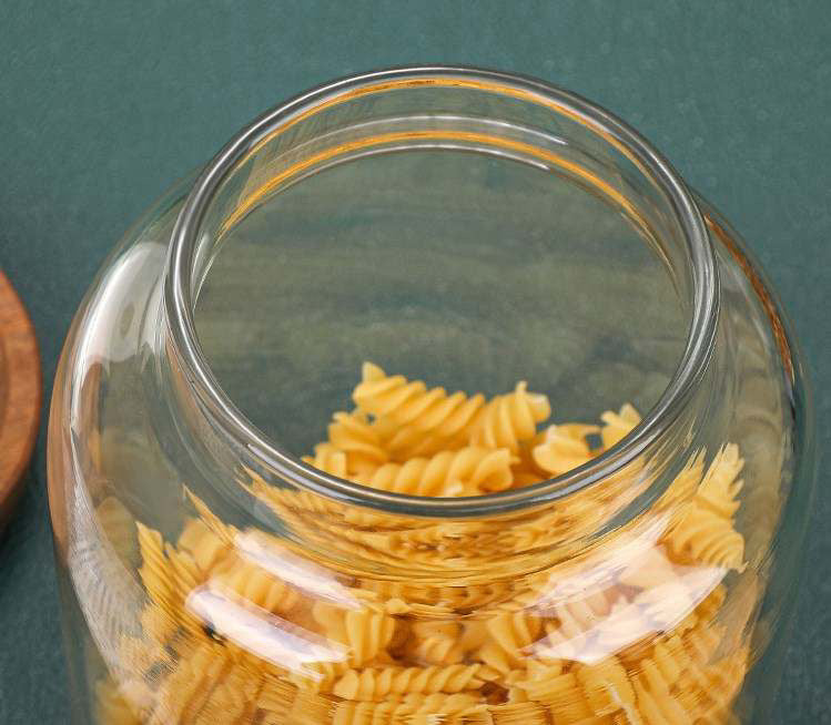 Large Round Glass Jar with Acacia Wood Lid | Pantry Jar | Glass storage | Laundry Room Storage | Dried Food Storage