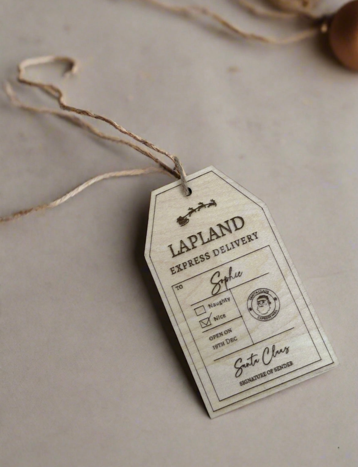 Lapland Gift Tag | Personalised | Naughty or Nice | Christmas | Engraved | Laser Cut | Wood