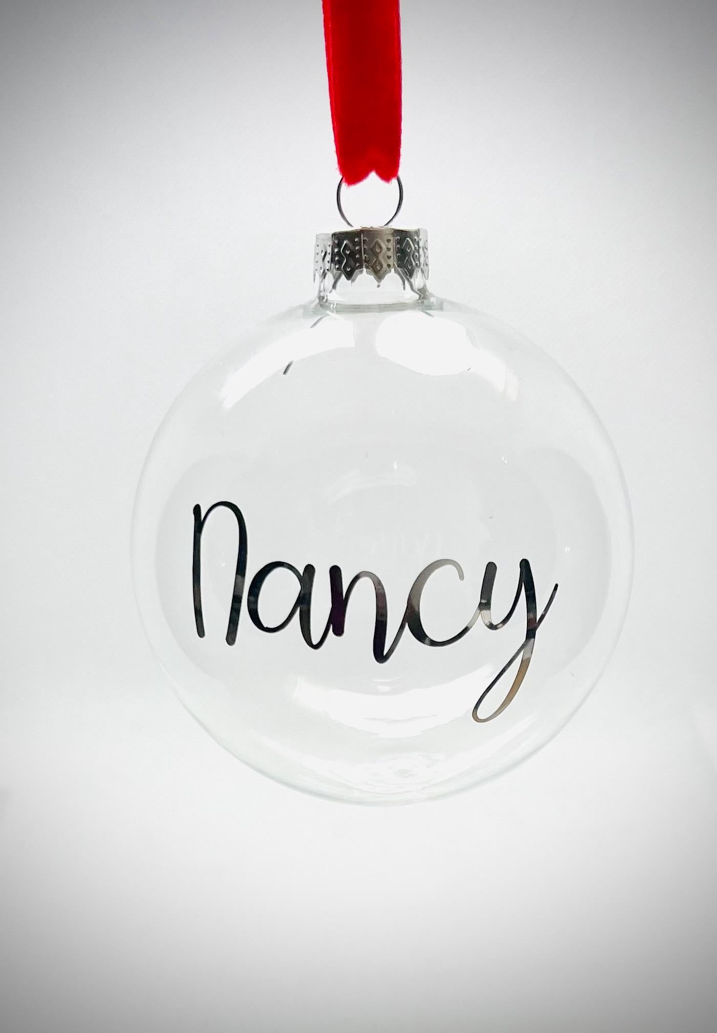 Personalised Glass Bauble | | 8cm | Tree Decoration | Keepsake