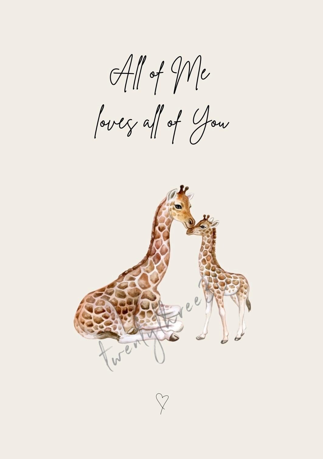 Duo of Giraffes | Mummy & Baby | Nursery Wall Art