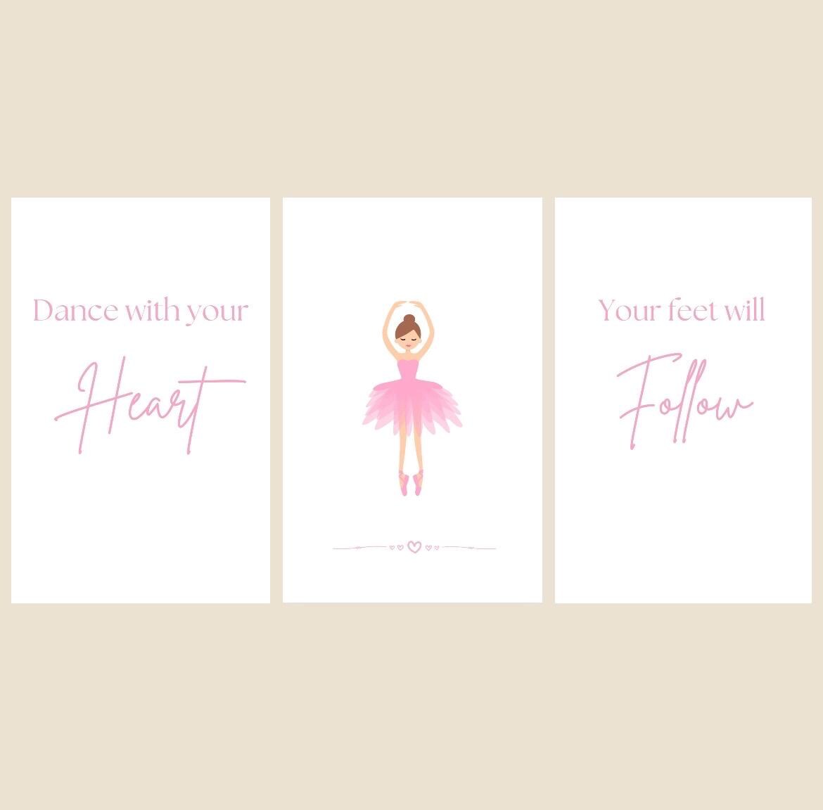 Inspirational Ballerina | Wall Art | Digital Download | 3 Prints