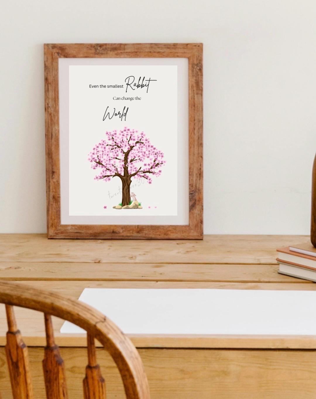 Inspirational Rabbit Wall Print | Children's Bedroom Wall Print