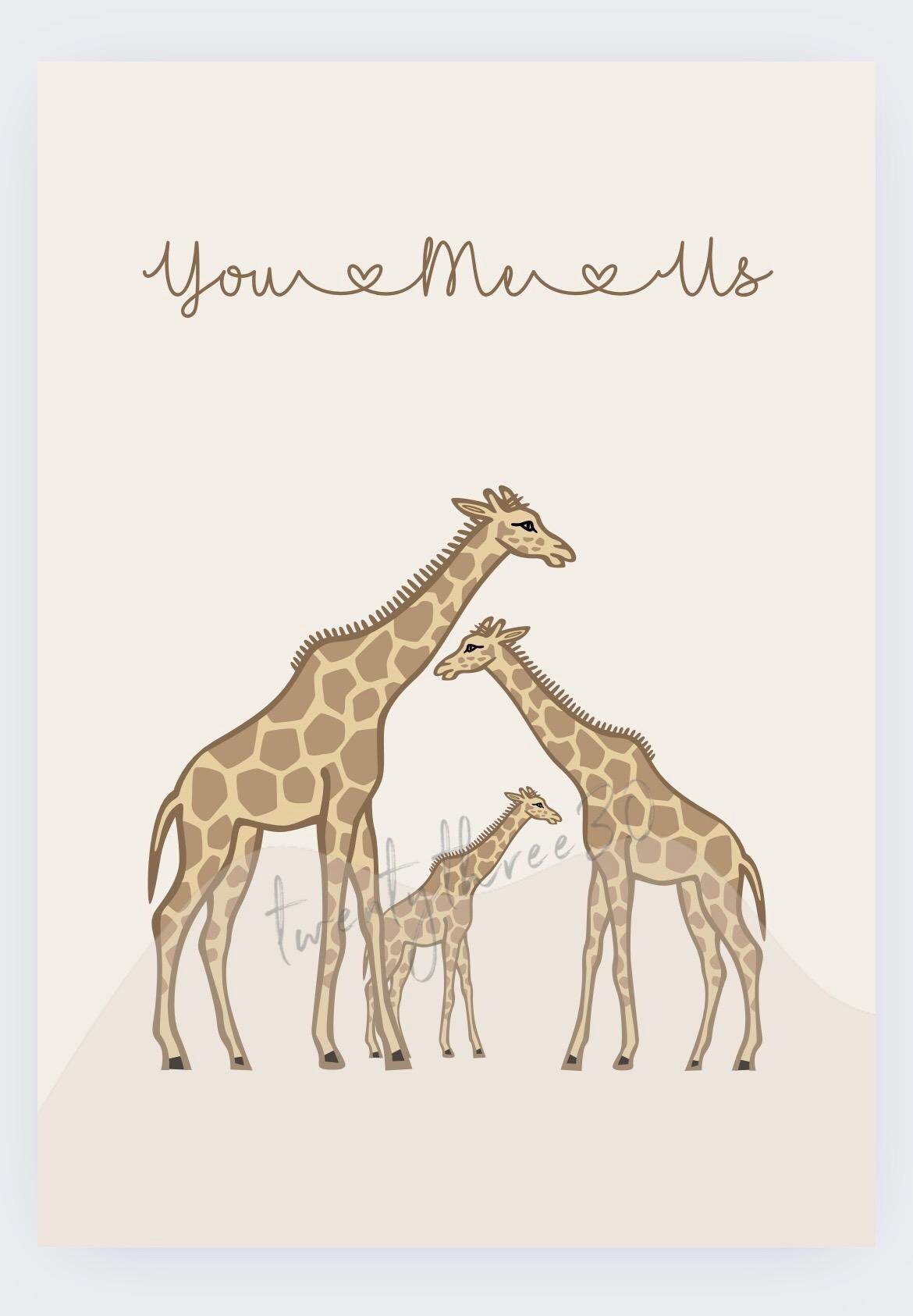 Family Of Giraffes | Nursery Wall Art