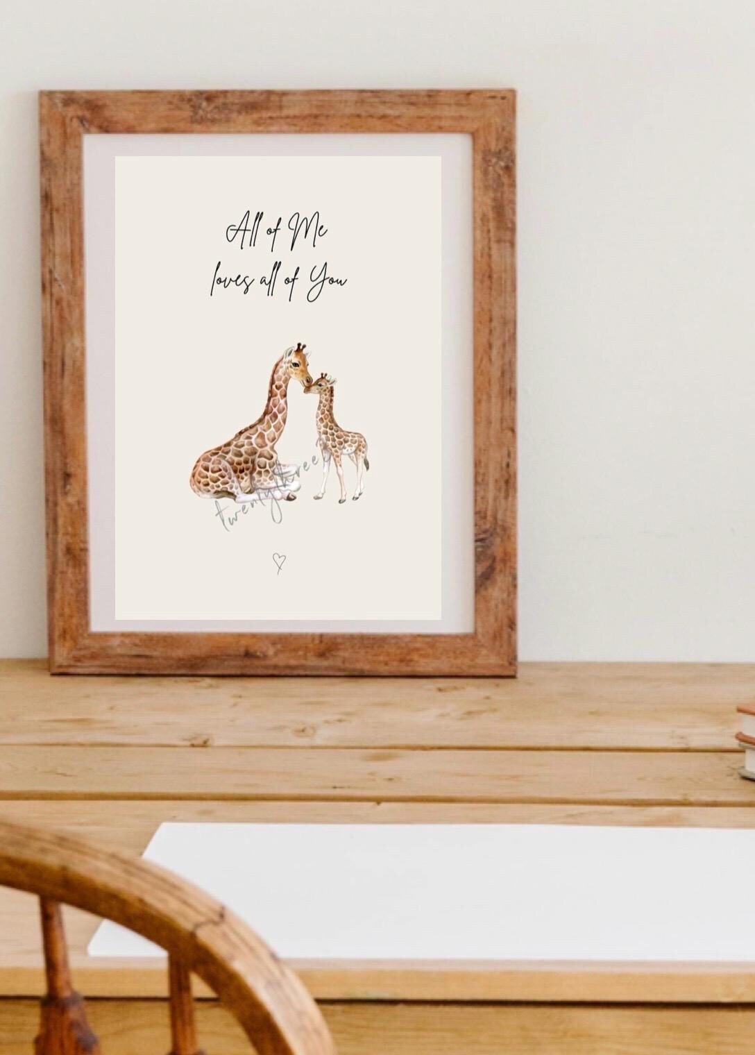 Duo of Giraffes | Mummy & Baby | Nursery Wall Art