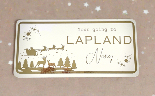 Lapland Foil Ticket | Golden Ticket | The Adventure Awaits | Personalised | Keepsake