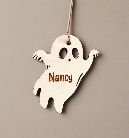 Spider | Ghost | Handmade Gift Tag | Halloween Place Setting | Halloween Bauble | Engraved Wood | Laser Cut