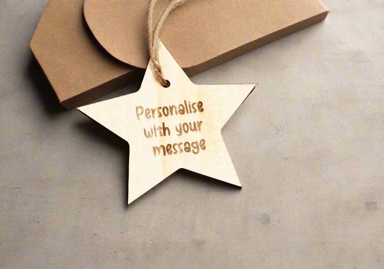 Personalised Gift Tag | Heart | Flower | Star | Place Setting | Wood | Laser Cut