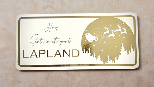 Lapland Foil Ticket | Golden Ticket | The Adventure Awaits | Personalised | Keepsake
