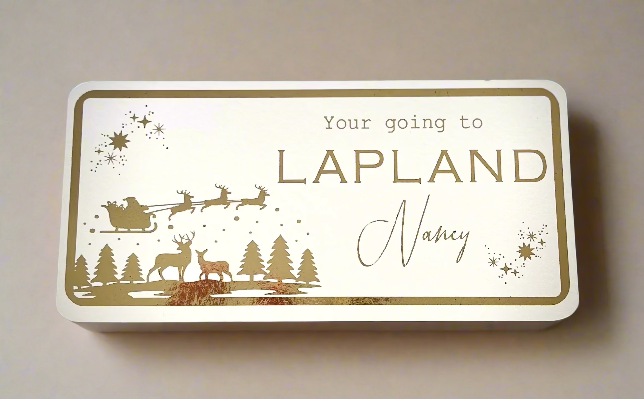 Lapland Foil Ticket | Golden Ticket | The Adventure Awaits | Personalised | Keepsake