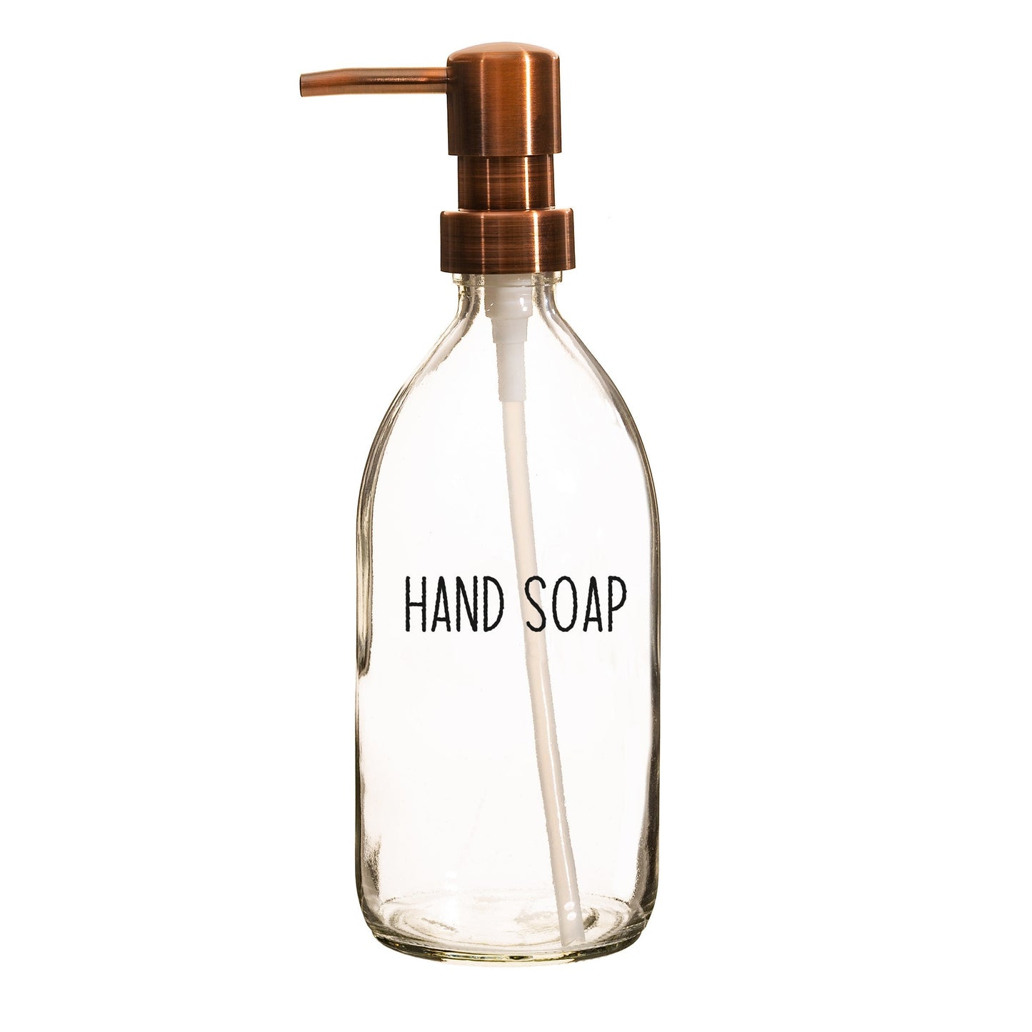 Personalised Refillable bottle with pump | Glass & Brass effect | for Shampoo, Conditioner, Shower gel, Hand soap, Lotion | Bamboo tray