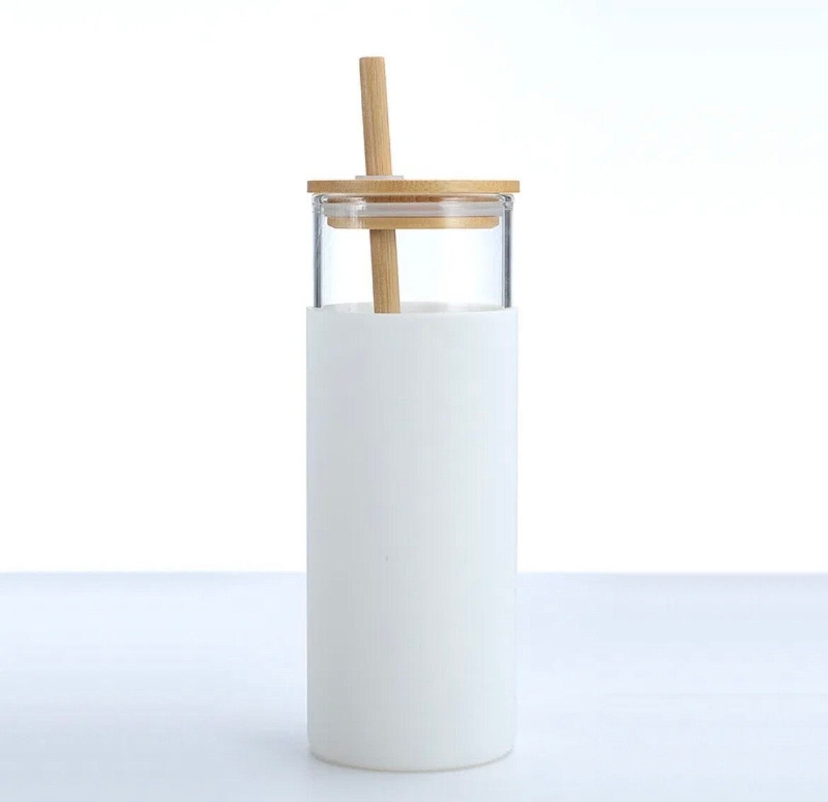 Drinks Cup | Bamboo & Glass Tumbler | Bamboo lid and straw | Silicone | Eco friendly Reusable | Water bottle | personalised