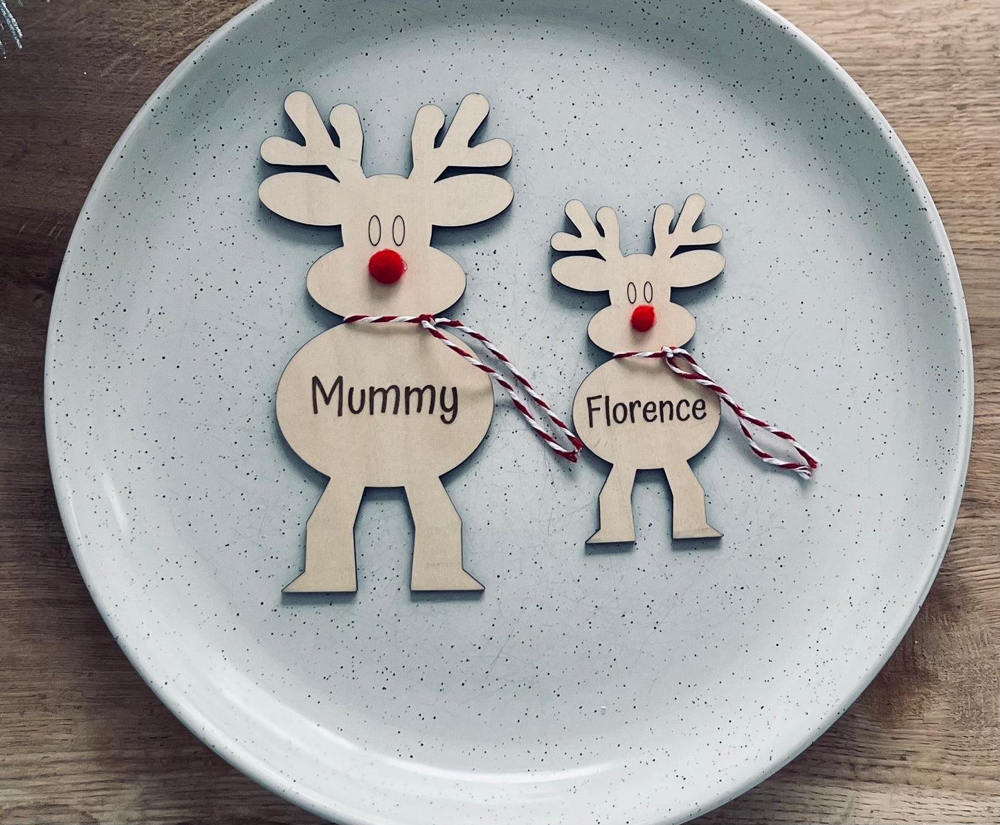 Personalised Reindeer Place Setting | Christmas | Rudolf | Home Décor | Handcrafted | Wood | Reindeer Ornaments | Christmas Table Décor