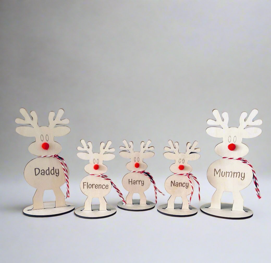 Personalised Reindeer Place Setting | Christmas | Rudolf | Home Décor | Handcrafted | Wood | Reindeer Ornaments | Christmas Table Décor