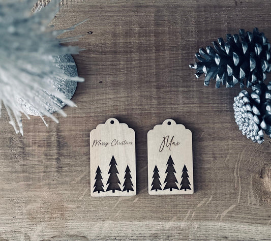 Christmas Gift Tag | Personalised | Gift Wrapping | Christmas Tree | Laser Cut | Engraved | Wood