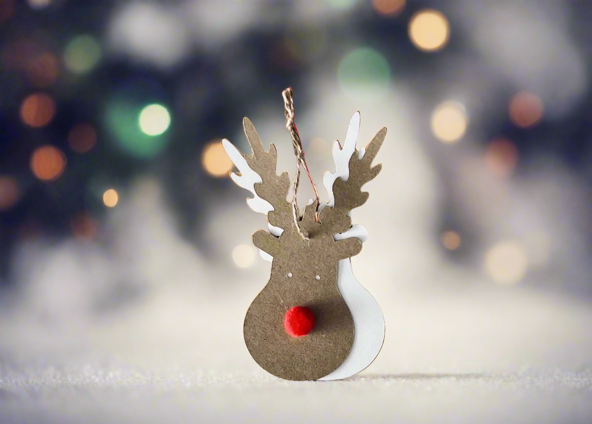 Reindeer Gift Tag | Kraft Card | Rudolf | Christmas Gift Tag