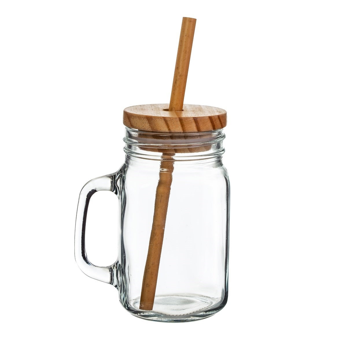 Glass Mason Jar With Bamboo Lid & Straw | Eco Friendly Cup | Iced Coffee Cup |