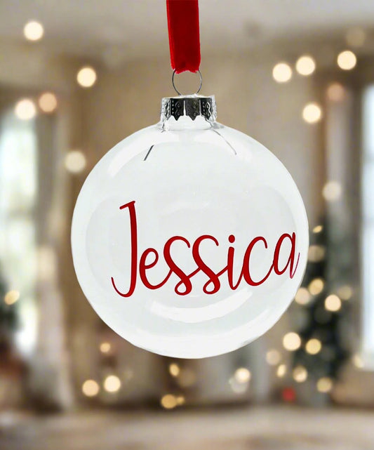 Personalised Glass Bauble |  | 8cm | Tree Decoration | Keepsake