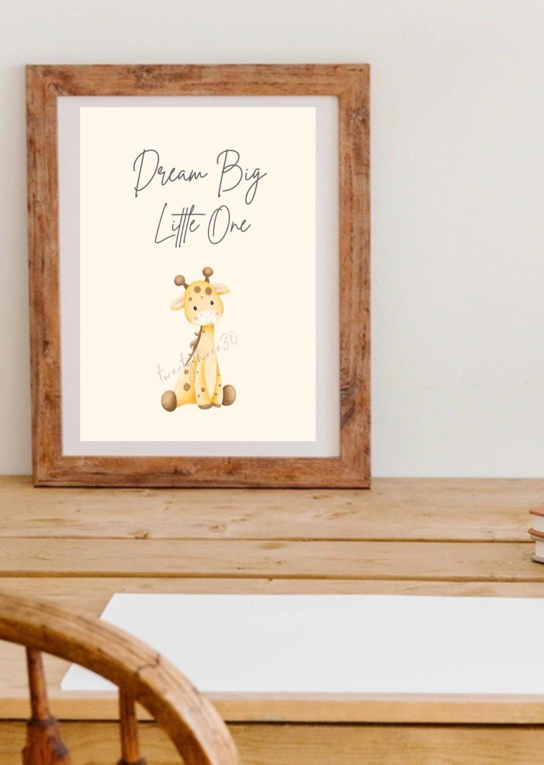 Dream Big Little One | Giraffe | Nursery Wall Art