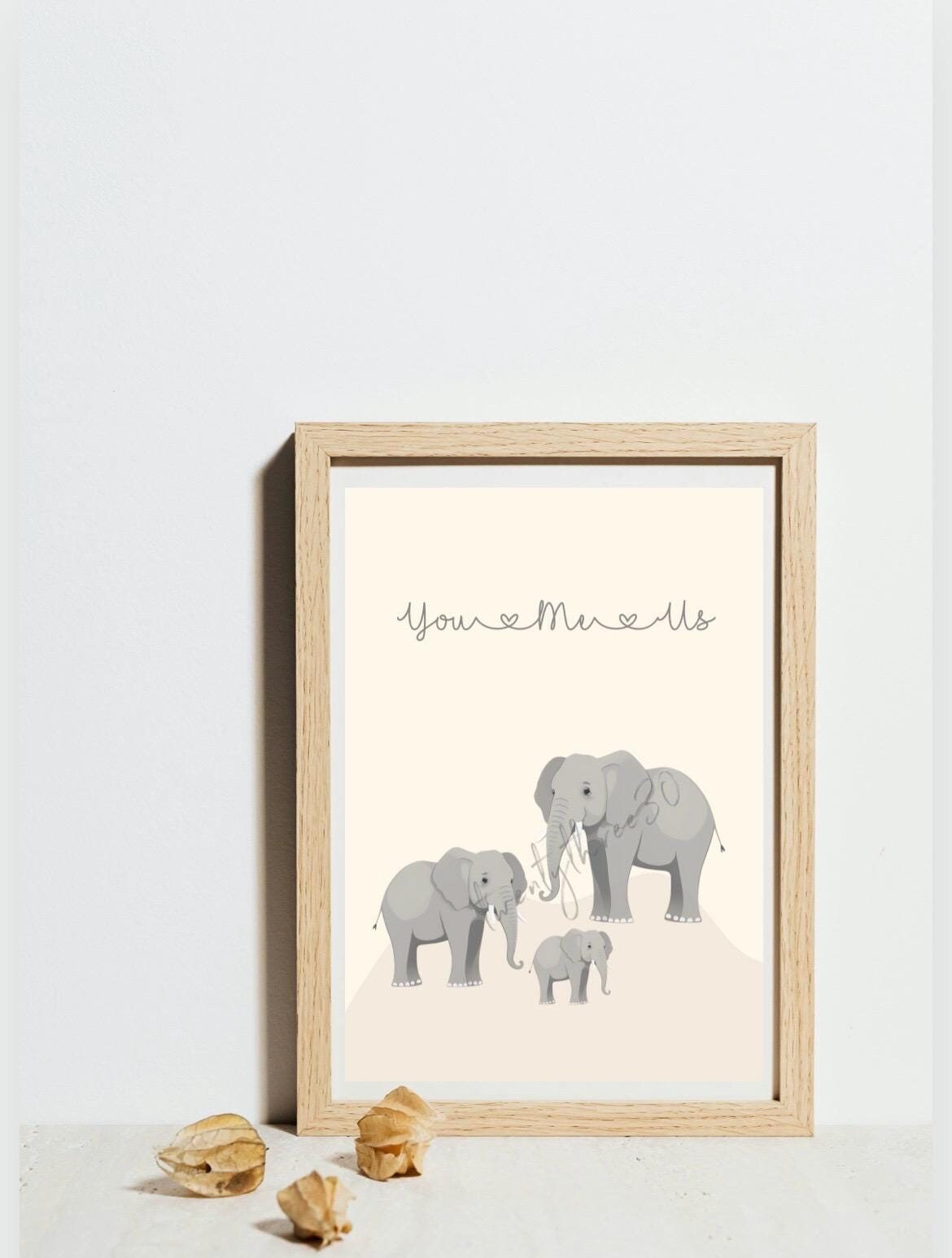 You Me Us Wall Art | Family Of Elephants | Nursery Wall Art