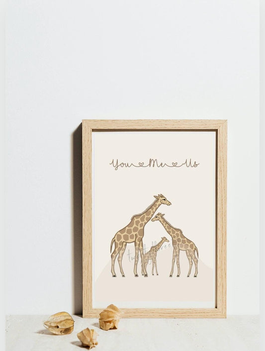 Family Of Giraffes | Nursery Wall Art
