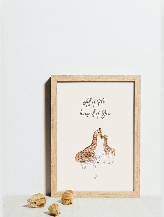 Duo of Giraffes | Mummy & Baby | Nursery Wall Art