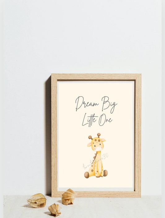 Dream Big Little One | Giraffe | Nursery Wall Art