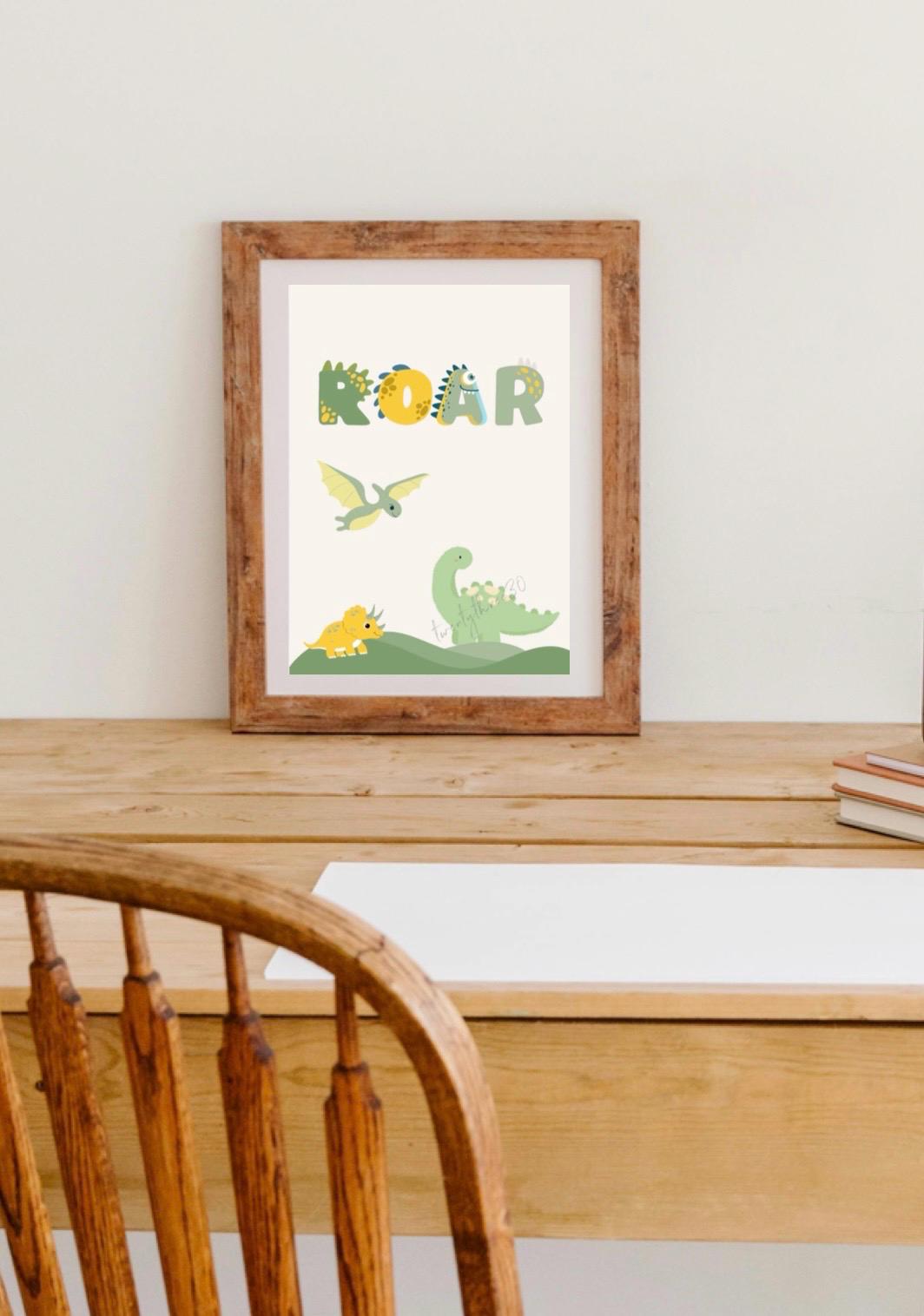Dinosaur Roar Print | Wall Art