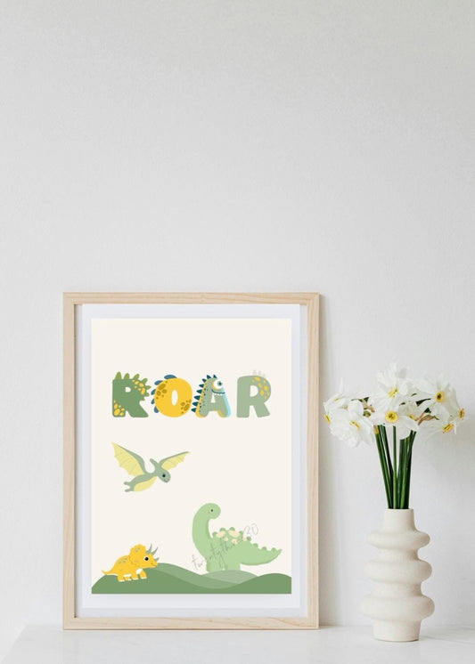 Dinosaur Roar Print | Wall Art