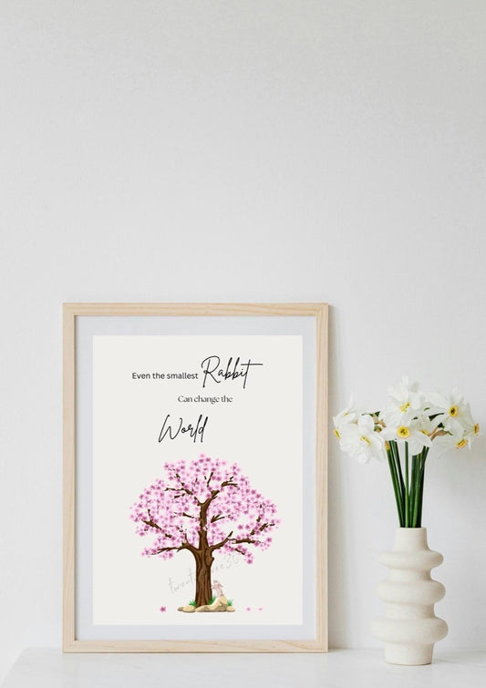 Inspirational Rabbit Wall Print | Children's Bedroom Wall Print