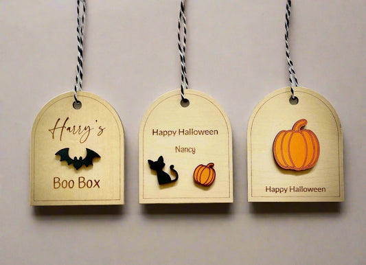 Personalised Halloween Gift Tag | Boo Box | Trick Or Treat | Spider Cat Bat Pumpkin | Halloween Gift | My 1st Halloween