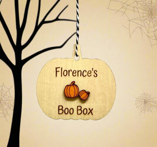 Personalised Halloween Gift Tag | Pumpkin Boo Box Tag | 1st Halloween Tag | Halloween Keep Sake