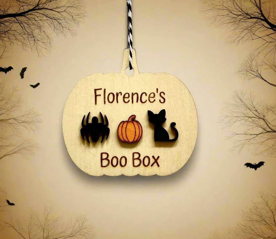Personalised Halloween Gift Tag | Pumpkin Boo Box Tag | 1st Halloween Tag | Halloween Keep Sake